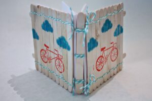 Обложка для записной книжки из палочек от мороженого