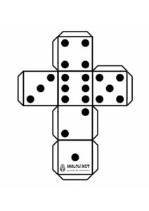Распечатать кубик с точками для настольных игр