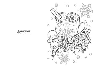 Распечатать новогодние открытки-раскраски