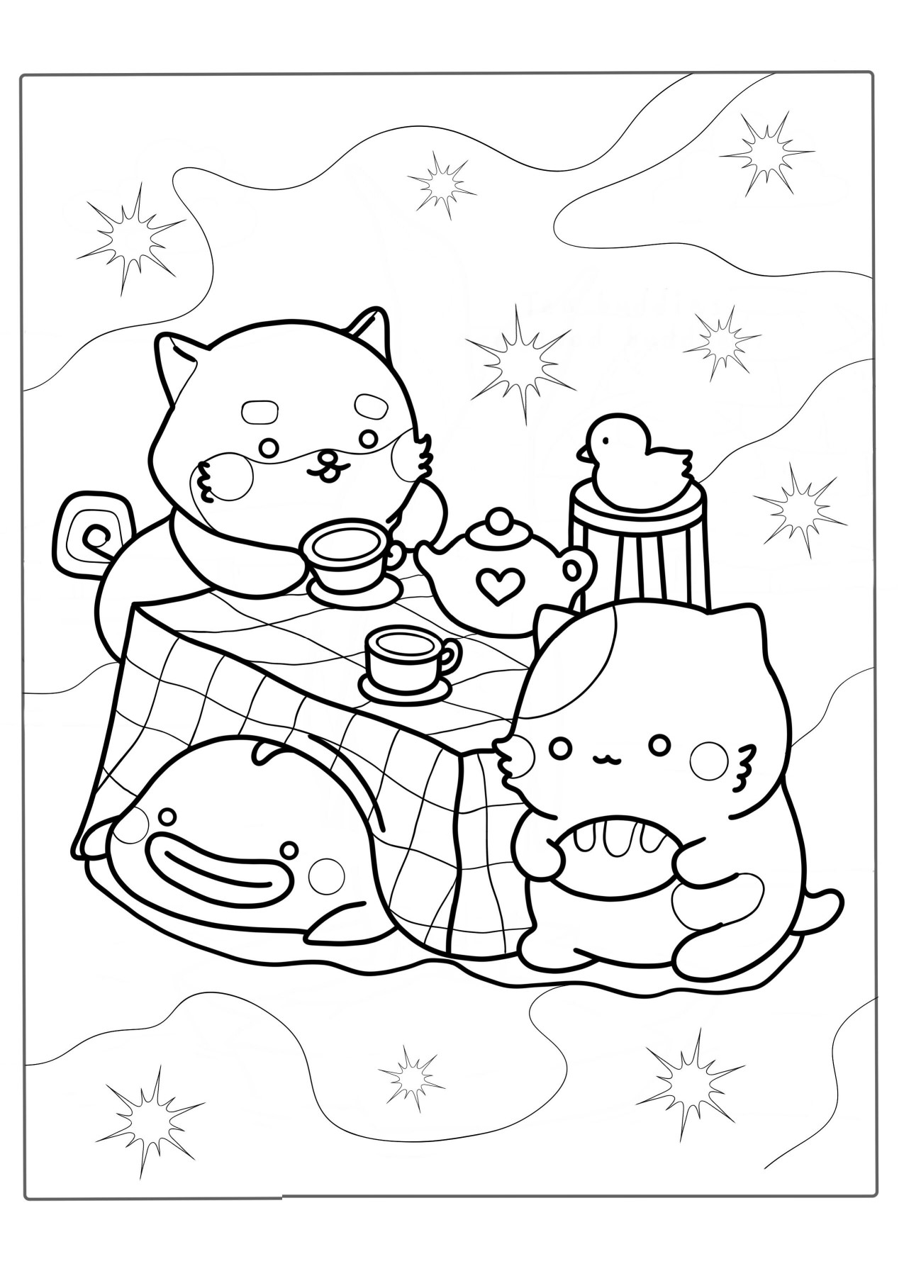 Распечатать раскраски каваи (kawaii)